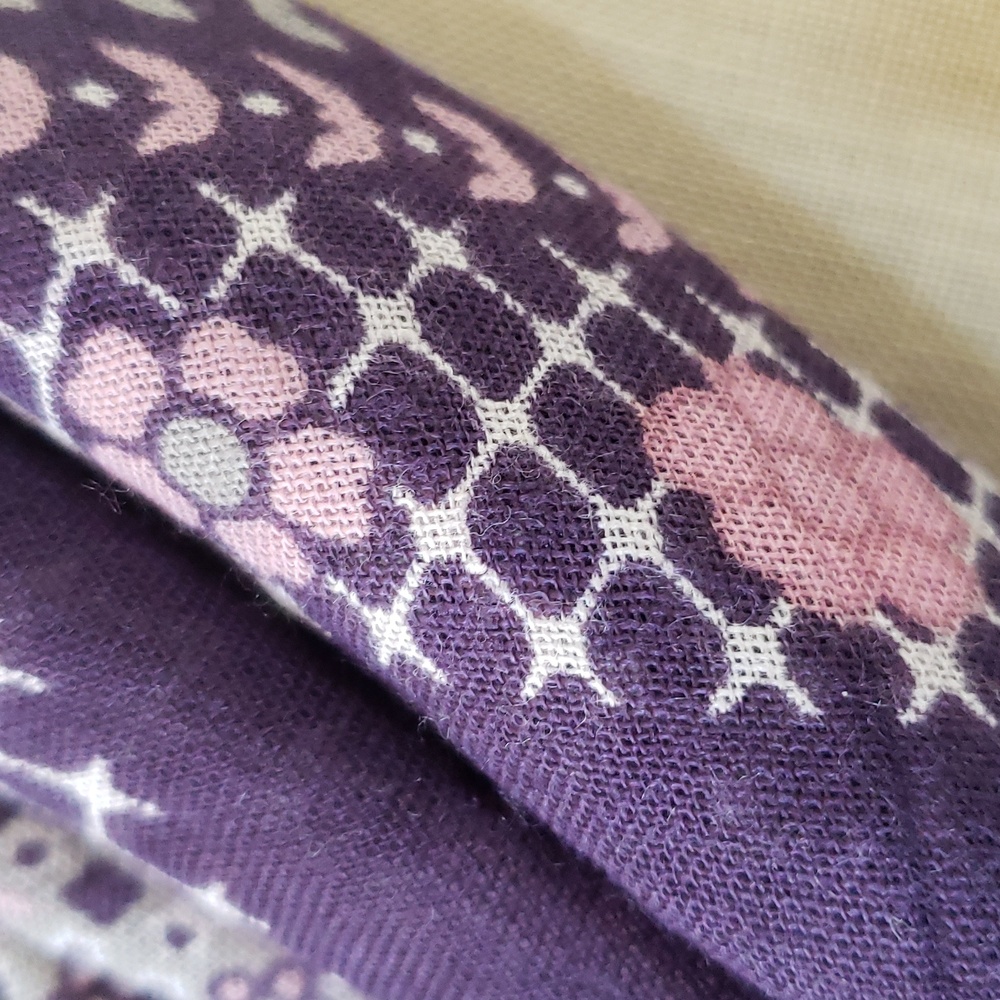 Vintage PASSIGATTI Italian Designer Scarf • Purple Pink Navy Floral Square Wrap - Picture 7 of 13